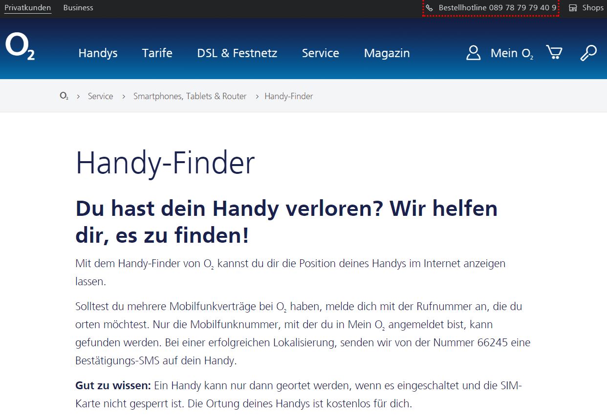 Handy orten: Mit dem o2 Handyfinder online suchen & finden